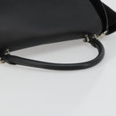 CELINE Trapeze Hand Bag Leather Suede Black Silver Auth 186832V-7