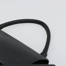 CELINE Trapeze Hand Bag Leather Suede Black Silver Auth 186832V-8