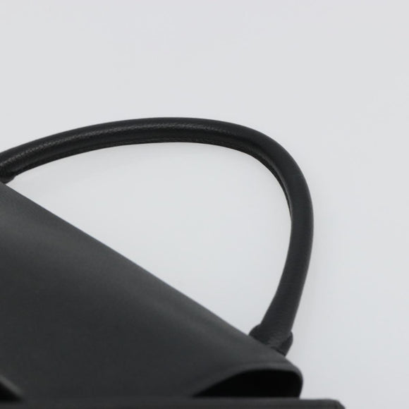 CELINE Trapeze Hand Bag Leather Suede Black Silver Auth 186832V