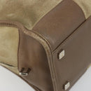 LOEWE Americana 28 Hand Bag Suede Beige Silver Auth 186833A-15