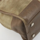 LOEWE Americana 28 Hand Bag Suede Beige Silver Auth 186833A-17