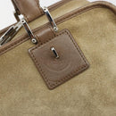 LOEWE Americana 28 Hand Bag Suede Beige Silver Auth 186833A-18