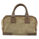 LOEWE Americana 28 Hand Bag Suede Beige Silver Auth 186833A-2