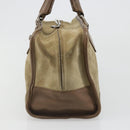 LOEWE Americana 28 Hand Bag Suede Beige Silver Auth 186833A-3