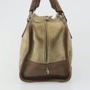 LOEWE Americana 28 Hand Bag Suede Beige Silver Auth 186833A-4