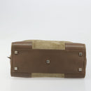 LOEWE Americana 28 Hand Bag Suede Beige Silver Auth 186833A-5