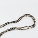 CHANEL Chain Shoulder Bag Cotton Black Gold CC Auth 186834-14