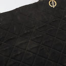 CHANEL Chain Shoulder Bag Cotton Black Gold CC Auth 186834-18