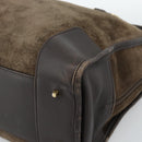 LOEWE Amazona 30 Hand Bag Suede Beige Gold Auth 186835-9