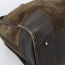 LOEWE Amazona 30 Hand Bag Suede Beige Gold Auth 186835-14