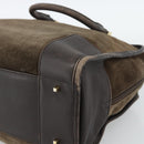 LOEWE Amazona 30 Hand Bag Suede Beige Gold Auth 186835-15