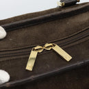 LOEWE Amazona 30 Hand Bag Suede Beige Gold Auth 186835-17