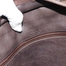 LOEWE Amazona 30 Hand Bag Suede Beige Gold Auth 186835-18