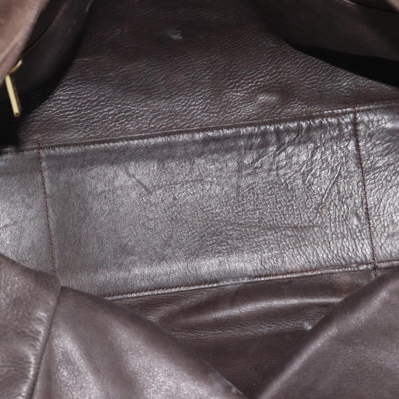 LOEWE Amazona 30 Hand Bag Suede Beige Gold Auth 186835