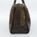 LOEWE Amazona 30 Hand Bag Suede Beige Gold Auth 186835-3