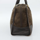 LOEWE Amazona 30 Hand Bag Suede Beige Gold Auth 186835-4