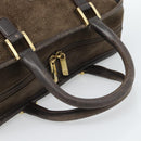 LOEWE Amazona 30 Hand Bag Suede Beige Gold Auth 186835-7