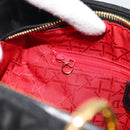 Christian Dior Lady Dior Hand Bag Lamb Skin Black Gold Auth 186836SAV-20