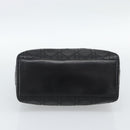 Christian Dior Lady Dior Hand Bag Lamb Skin Black Gold Auth 186836SAV-5
