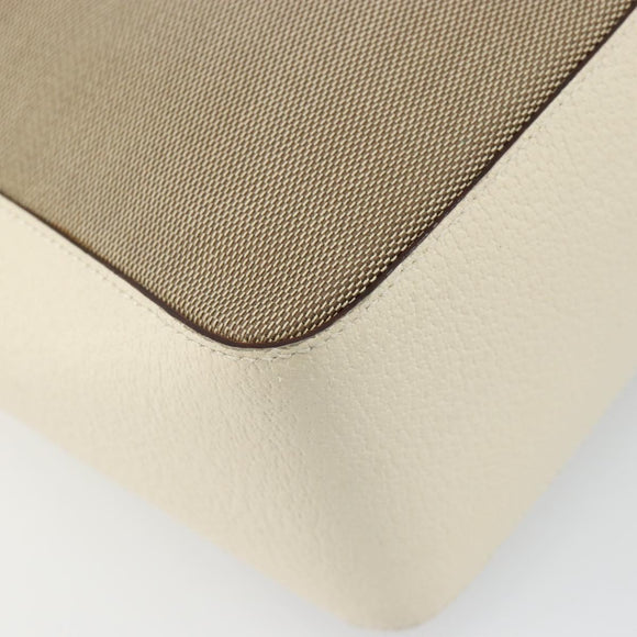 GUCCI Hand Bag Canvas Ivory Silver 001 3766 Auth 186840