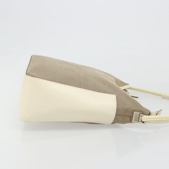 GUCCI Hand Bag Canvas Ivory Silver 001 3766 Auth 186840
