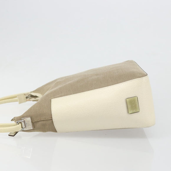 GUCCI Hand Bag Canvas Ivory Silver 001 3766 Auth 186840