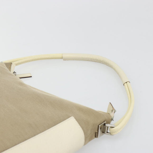 GUCCI Hand Bag Canvas Ivory Silver 001 3766 Auth 186840
