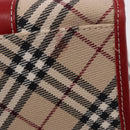 BURBERRY Nova Check Blue Label Hand Bag Canvas Beige Silver Auth 186841A-14