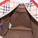 BURBERRY Nova Check Blue Label Hand Bag Canvas Beige Silver Auth 186841A-18