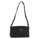 PRADA Shoulder Bag Nylon Black Silver Auth 186842A-1