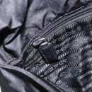 PRADA Shoulder Bag Nylon Black Silver Auth 186842A-22