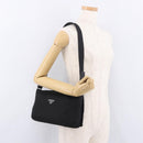 PRADA Shoulder Bag Nylon Black Silver Auth 186842A-26