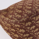 Christian Dior Trotter Canvas Shoulder Bag Red Gold Auth 186843-9