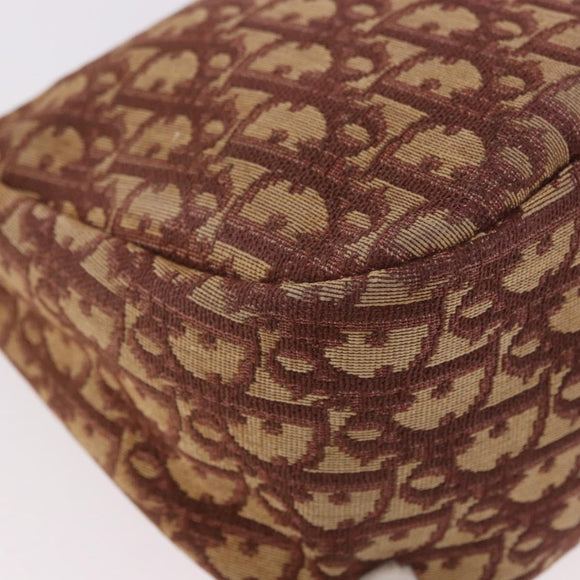 Christian Dior Trotter Canvas Shoulder Bag Red Gold Auth 186843