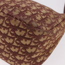 Christian Dior Trotter Canvas Shoulder Bag Red Gold Auth 186843-16