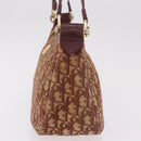 Christian Dior Trotter Canvas Shoulder Bag Red Gold Auth 186843-3