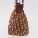 Christian Dior Trotter Canvas Shoulder Bag Red Gold Auth 186843-4