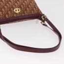Christian Dior Trotter Canvas Shoulder Bag Red Gold Auth 186843-7