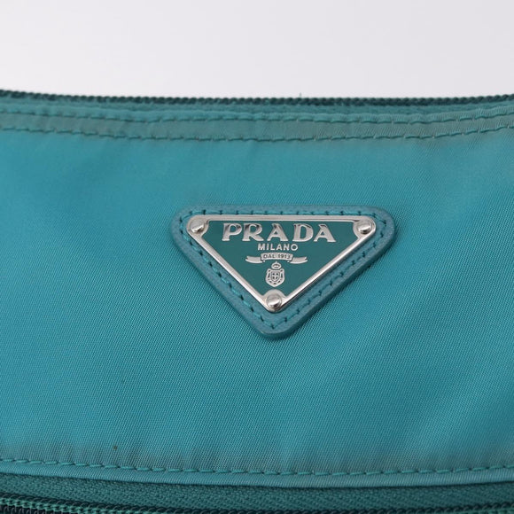 PRADA Shoulder Bag Nylon Light Blue Silver Auth 186844A