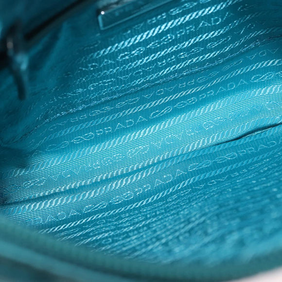 PRADA Shoulder Bag Nylon Light Blue Silver Auth 186844A