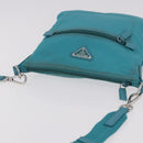 PRADA Shoulder Bag Nylon Light Blue Silver Auth 186844A-14