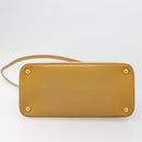PRADA Hand Bag Leather 2way Beige Gold Auth 186845A-5