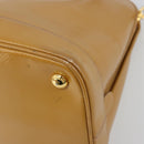 PRADA Hand Bag Leather 2way Beige Gold Auth 186845A-17