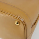 PRADA Hand Bag Leather 2way Beige Gold Auth 186845A-19