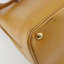 PRADA Hand Bag Leather 2way Beige Gold Auth 186845A-20