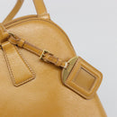 PRADA Hand Bag Leather 2way Beige Gold Auth 186845A-21