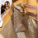 PRADA Hand Bag Leather 2way Beige Gold Auth 186845A-27