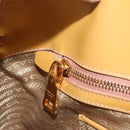 PRADA Hand Bag Leather 2way Beige Gold Auth 186845A-28