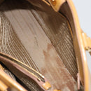 PRADA Hand Bag Leather 2way Beige Gold Auth 186845A-10