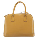 PRADA Hand Bag Leather 2way Beige Gold Auth 186845A-2